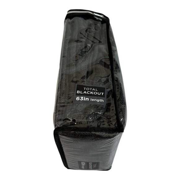 Quinn Total Blackout Grommet Top Curtain Panel 50x63 BLACK Energy Efficient NIB - Picture 4 of 4